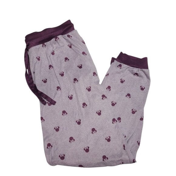 Disney Minnie Mouse Pajama Pants Womens Medium Purple Soft Drawstring Lounge - Picture 7 of 8